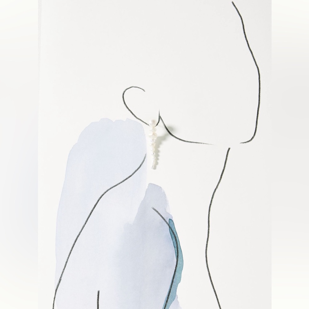 Anthropologie Pearl Drop Earrings in White - Picture 2 of 2